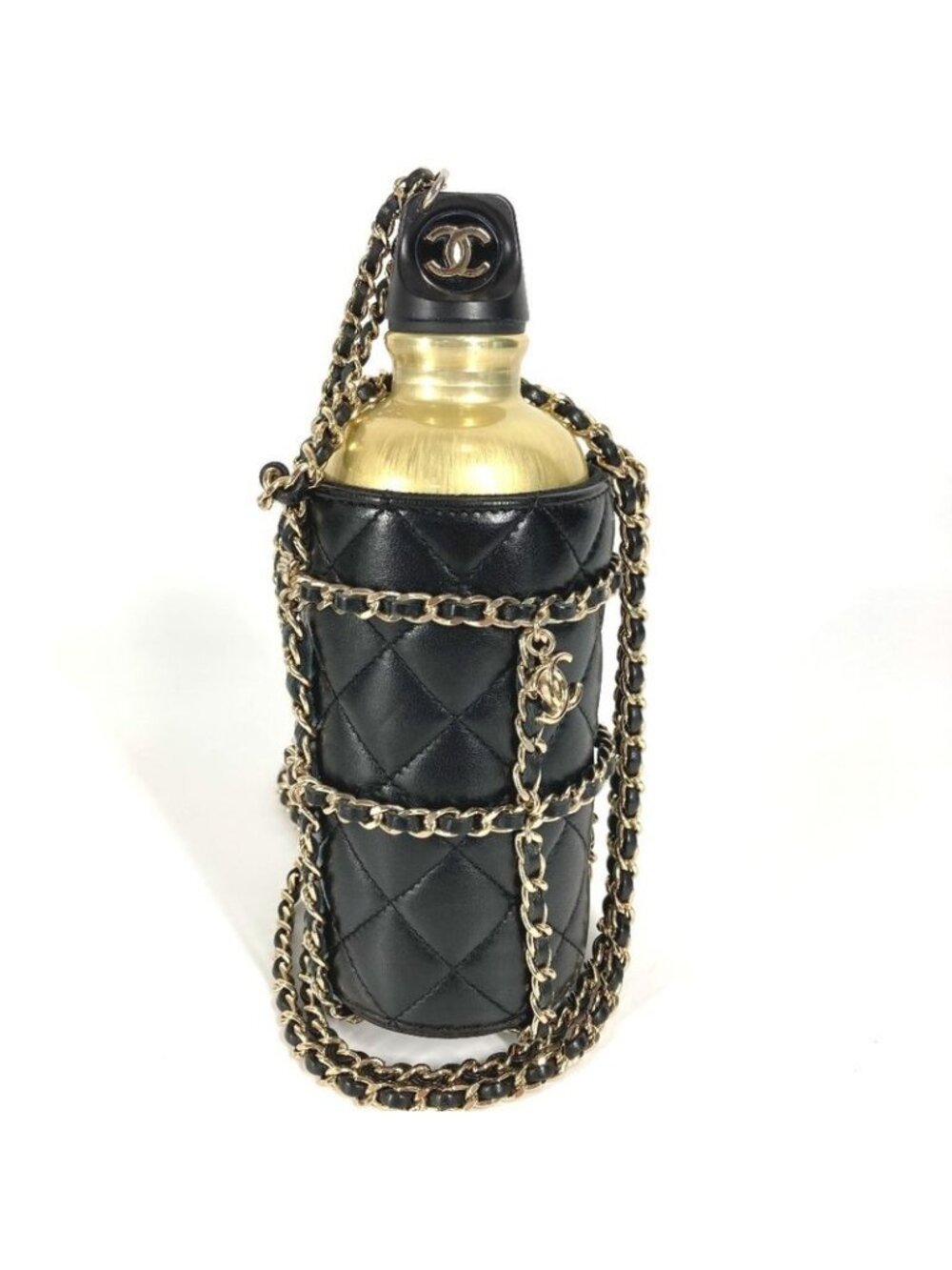 Chanel Shoulder Bag CC Logo Chain With Case As1324 Leather Black - Picture 2 of 9